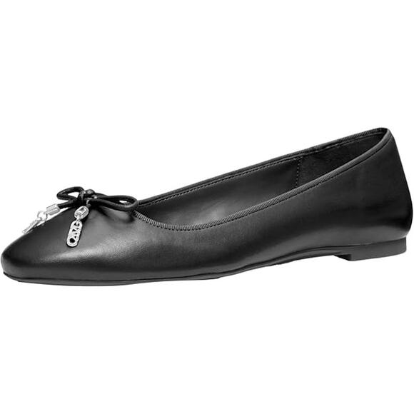 NWT Michael Kors Womens Nori Black Ballet Flat-Size 8 - Picture 1 of 4